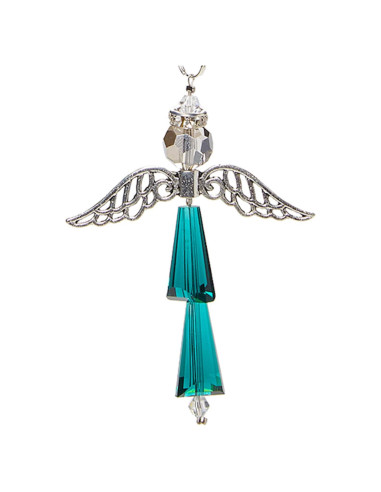 Encanto de Ángel Guardián de Cristal Esmeralda para Auto