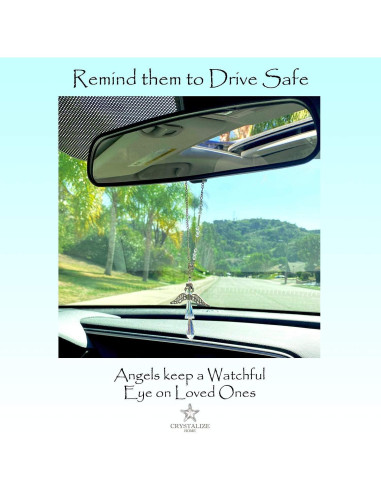 Encanto de Ángel Guardián de Cristal Esmeralda para Auto