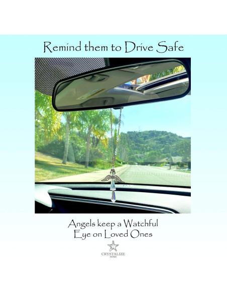 Encanto de Ángel Guardián de Cristal Esmeralda para Auto