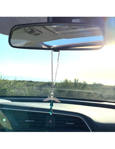 Encanto de Ángel Guardián de Cristal Esmeralda para Auto