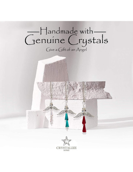 Encanto de Ángel Guardián de Cristal Esmeralda para Auto