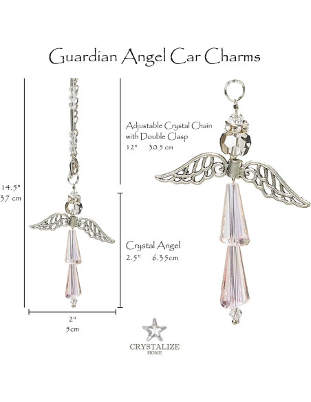Encanto de Ángel Guardián de Cristal Esmeralda para Auto