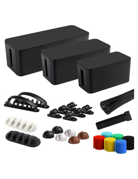 Caja Organizadora de Cables OSPNIEEK 3 Piezas con 33 Accesorios