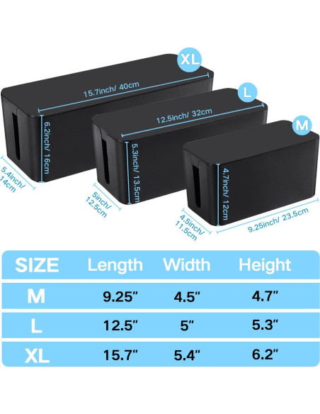 Caja Organizadora de Cables OSPNIEEK 3 Piezas con 33 Accesorios