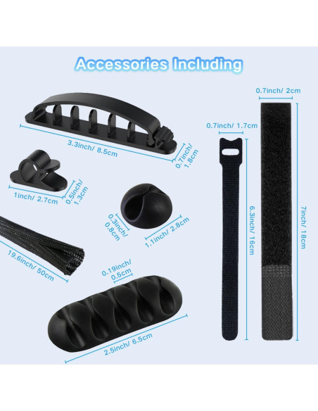 Caja Organizadora de Cables OSPNIEEK 3 Piezas con 33 Accesorios