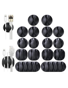 Sujetadores de Cable Ohill, Paquete de 16, Adhesivos Negros