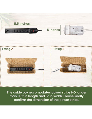 Caja Organizador de Cables Cantalop Natural 33x13x13 cm