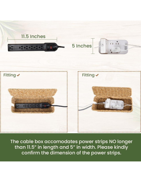 Caja Organizador de Cables Cantalop Natural 33x13x13 cm