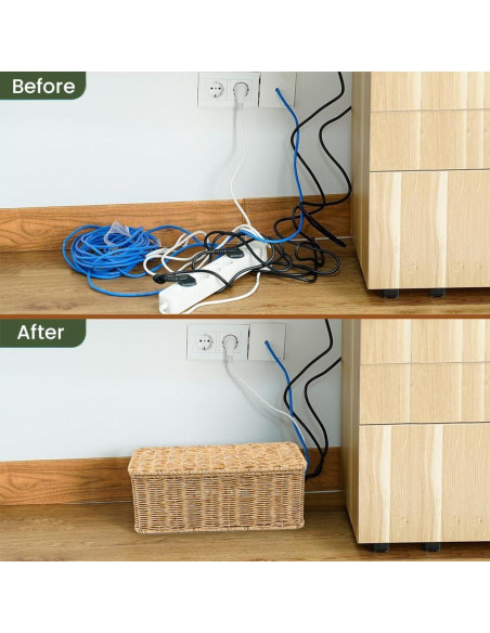 Caja Organizador de Cables Cantalop Natural 33x13x13 cm