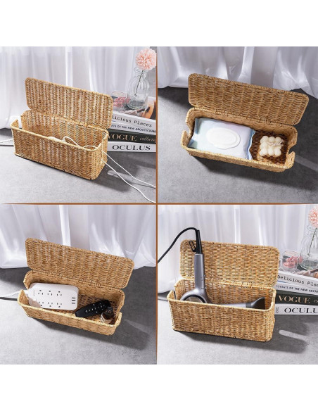 Caja Organizador de Cables Cantalop Natural 33x13x13 cm
