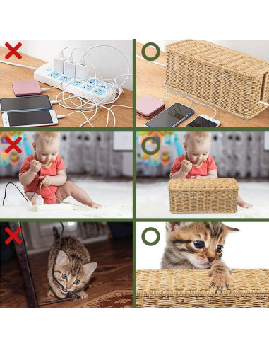 Caja Organizador de Cables Cantalop Natural 33x13x13 cm