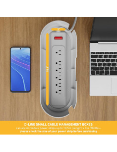 Caja de Gestión de Cables D-Line Pequeña Blanca 12.5x34x13.5cm 2