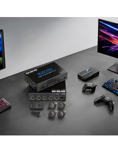 Interruptor KVM HDMI 4x1 EZCOOTECH 4 Puertos USB 3.0 4K 60Hz 2
