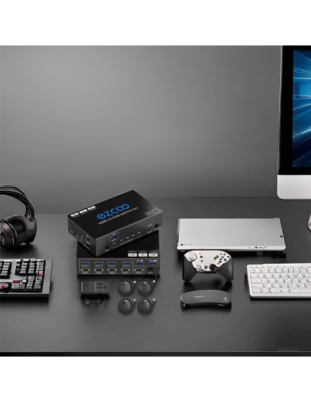 Interruptor KVM HDMI 4x1 EZCOOTECH 4 Puertos USB 3.0 4K 60Hz Interruptor KVM HDMI 4x1 EZCOOTECH 4 Puertos USB 3.0 4K 60Hz