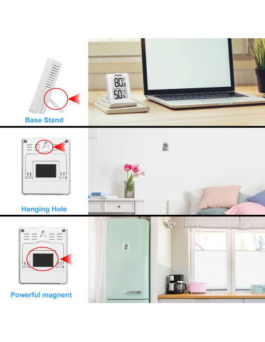 Higrómetro Termómetro Digital Geevon GN-8666-2, 2 Paquete, Blanco