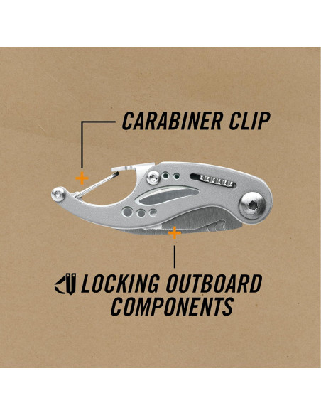 Gerber Gear Curve 6-en-1 Multitool Cuchillo Llavero Gris