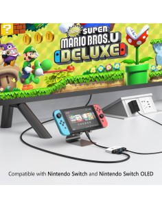 Dock portátil GKEAPZA para Nintendo Switch 4K USB-C 3-en-1 2