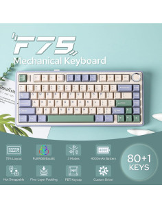 Teclado Mecánico EPOMAKER F75 Inalámbrico RGB Verde 2