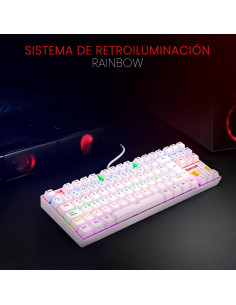 Teclado Mecánico Redragon K552 Compacto 87 Teclas RGB Blanco 2