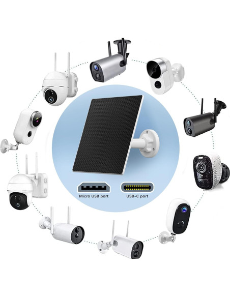 Panel Solar SANKABA 5W para Cámara de Seguridad IP65