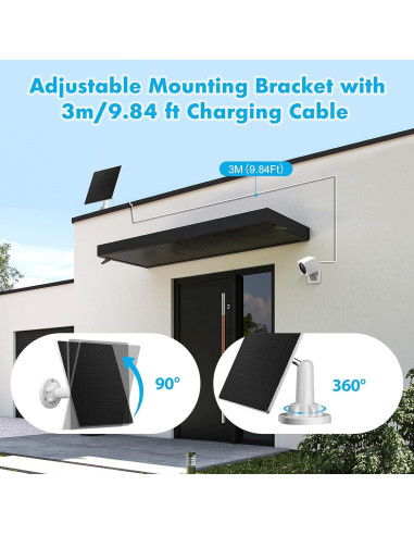 Panel Solar SANKABA 5W para Cámara de Seguridad IP65