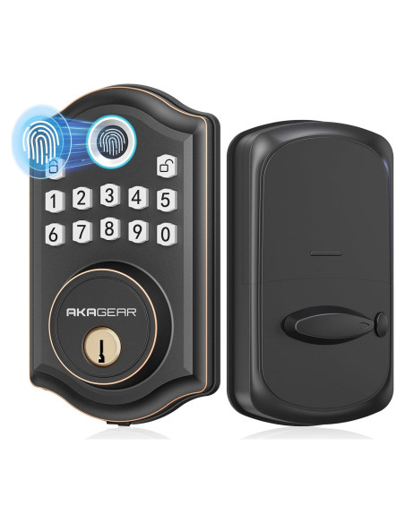 Cerradura Biométrica AkaGear DS10 con Teclado - Bronce