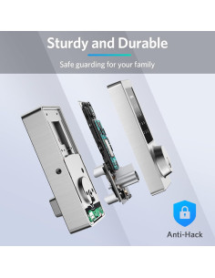 Cerradura Inteligente GEONFINO G5 Bluetooth 4 en 1 Plata 2