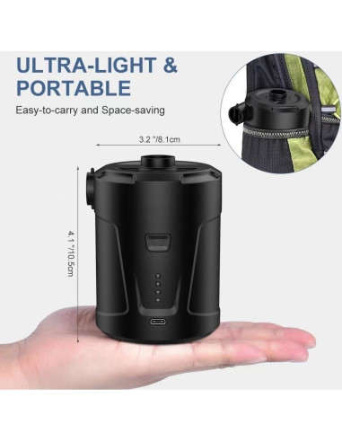 Bomba de Aire Eléctrica DrNanhai 5200mAh Inflador Portátil