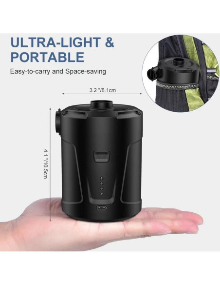 Bomba de Aire Eléctrica DrNanhai 5200mAh Inflador Portátil