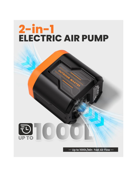 Bomba de Aire Eléctrica OutdoorMaster Bonito 5kPa Portátil