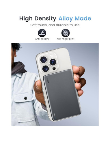 Cargador Portátil RORRY Magsafe 5000mAh Inalámbrico Gris