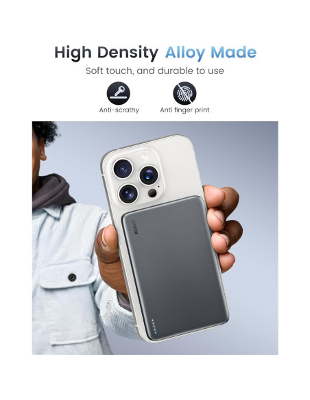 Cargador Portátil RORRY Magsafe 5000mAh Inalámbrico Gris