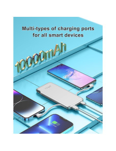 Cargador Portátil TG90 10000mAh con Enchufe y Cables Integrados 2