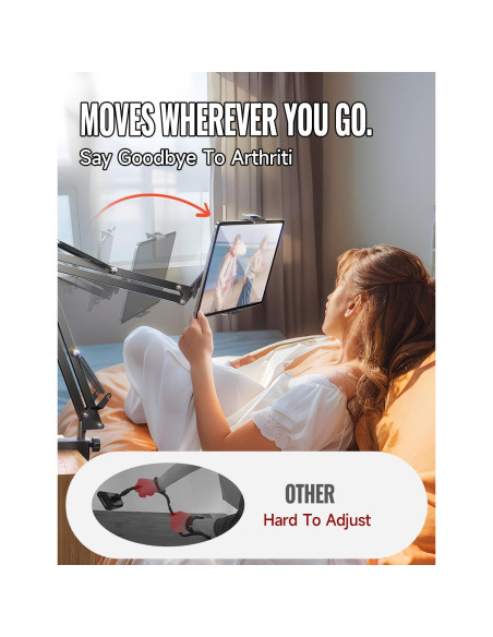 Soporte para Tabletas LISEN 34.6 cm Ajustable para iPad y Kindle