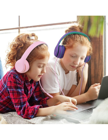 Auriculares RORSOU K5 para Niños Plegables 3.5mm Color Púrpura