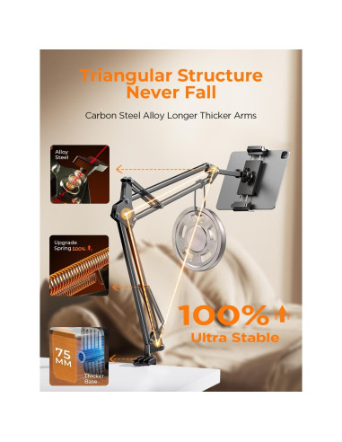 Soporte para Tabletas LISEN 34.6 cm Ajustable para iPad y Kindle