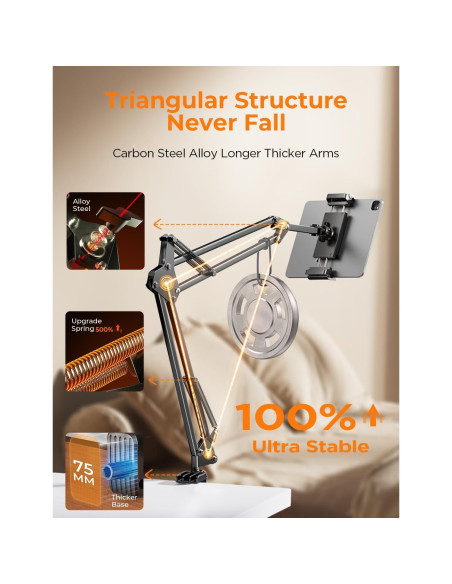 Soporte para Tabletas LISEN 34.6 cm Ajustable para iPad y Kindle