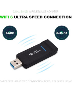 Adaptador WiFi 6 USB 3.0 WiFi Nation WN-H6 1800Mbps 2