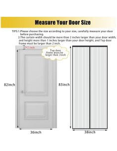 Malla de Puerta Magnética Elytsemoh 38x83 cm Insectos Negro 2