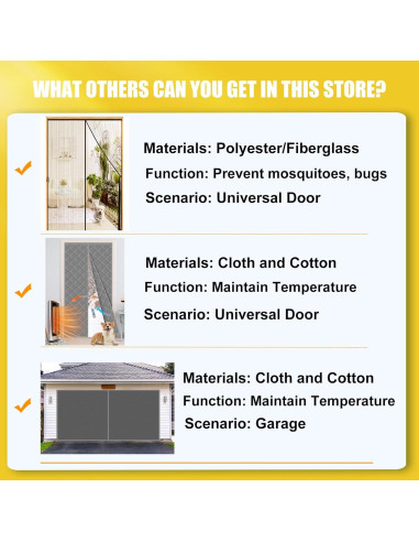 Malla de Puerta Magnética Elytsemoh 38x83 cm Insectos Negro