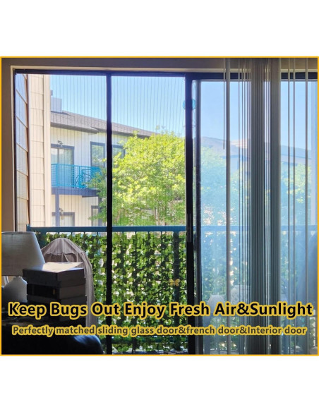 Malla de Puerta Magnética Elytsemoh 38x83 cm Insectos Negro