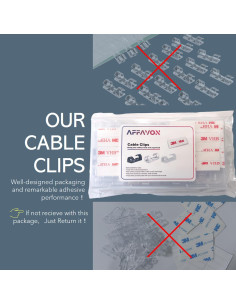 40 Clips de Cable Adhesivos Fuertes AFFAVON - Organizador 7mm 2