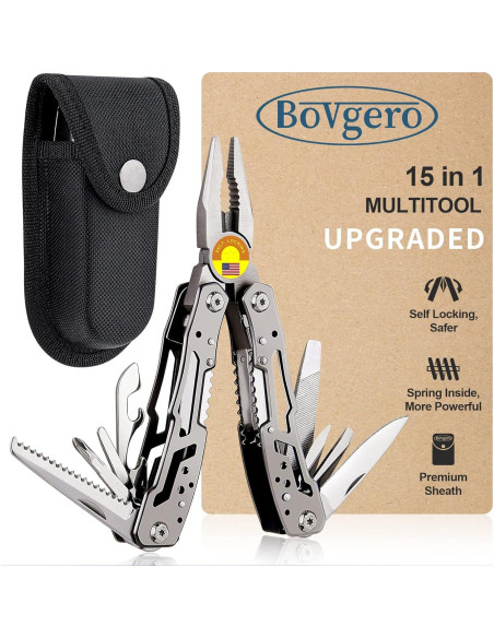 Alicate Multiherramienta 15 en 1 Bovgero Acero Inoxidable