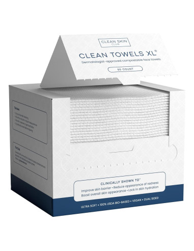 Toallas Faciales Clean Skin Club Biobasadas 50 Piezas