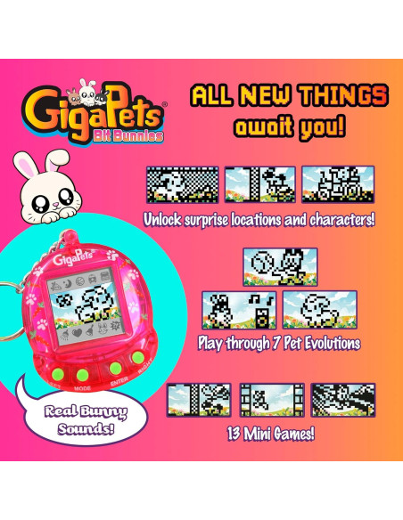 GigaPets Bit Bunnies Juguete Interactivo para Niños 3 Mascotas