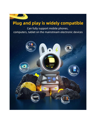 Unidad Flash USB Conejo Espacial Bilious 64GB Cian