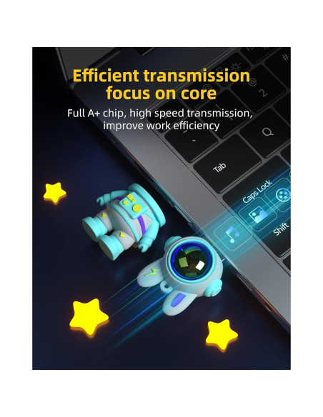 Unidad Flash USB Conejo Espacial Bilious 64GB Cian