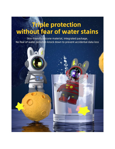 Unidad Flash USB Conejo Espacial Bilious 64GB Cian