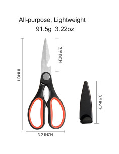 Tijeras de Cocina LIVINGO 20 cm - Acero Inoxidable, 2 Piezas 2