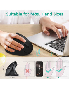 Mouse Ergonómico Inalámbrico Lekvey Vertical 2.4GHz 3 DPI Ajustables 2